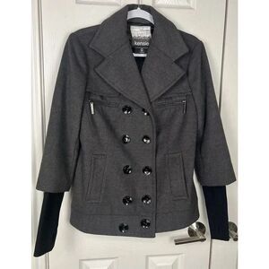 Kensie Gray Wool Coat Women’s Size‎ Large